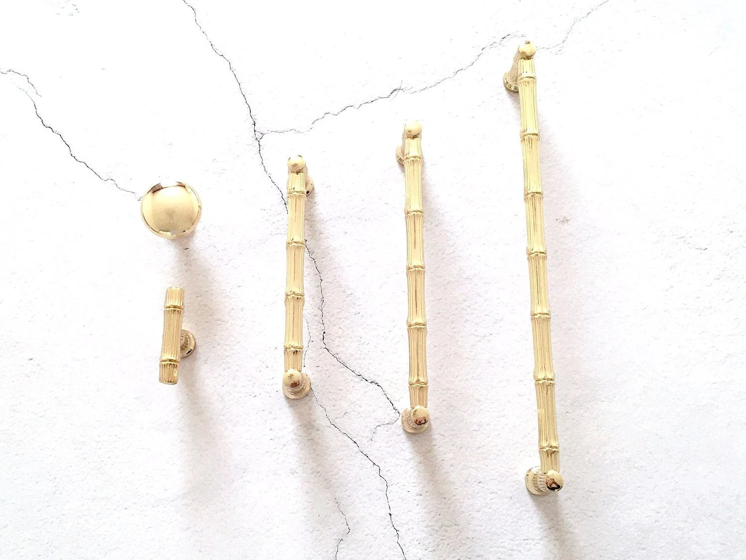 decorative polished gold bamboo cupboard pulls