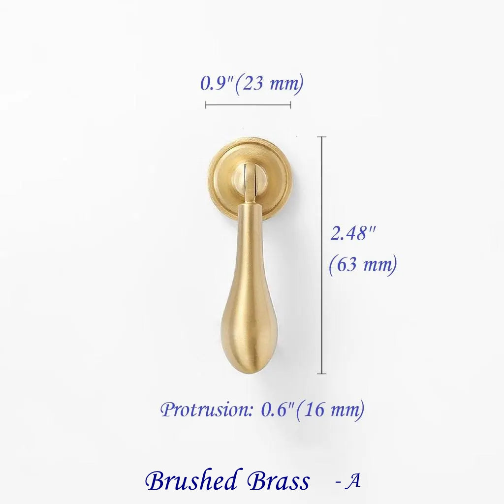 Brass Swan-Neck Swing Bail Pull | Teardrop Drawer Pull - 3.75" 5" Center-to-Center
