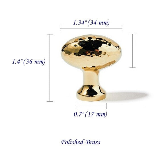 Gehämmerte Eierknöpfe Massiv Messing Schubladengriffe Minimalistisch Modern Schrankknopf Poliert Gold Silber