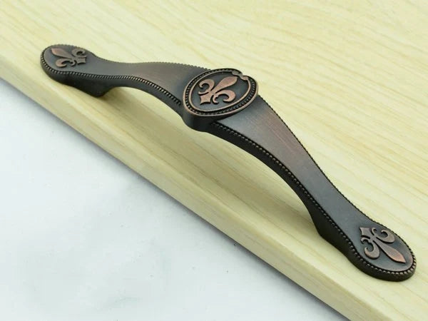 3.75" Fleur De Lis Cabinet Pulls Drawer Knob 96 Centers Oil Rubbed Bronze