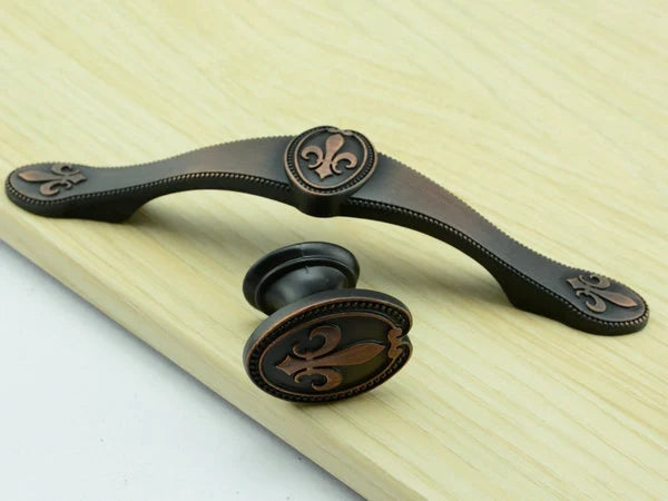 3.75" Fleur De Lis Cabinet Pulls Drawer Knob 96 Centers Oil Rubbed Bronze