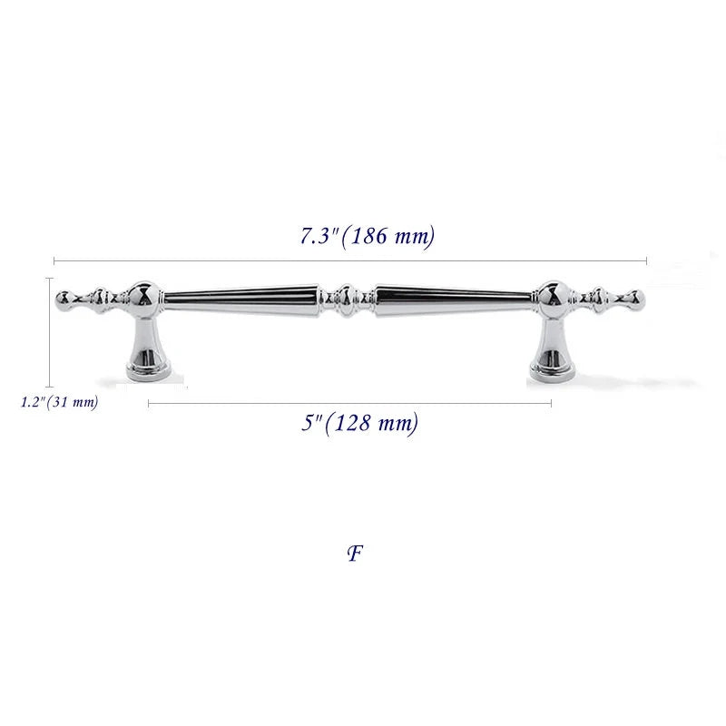Brass Cabinet Pull Handles, Polished Chrome, Contemporary Kitchen Hardware
