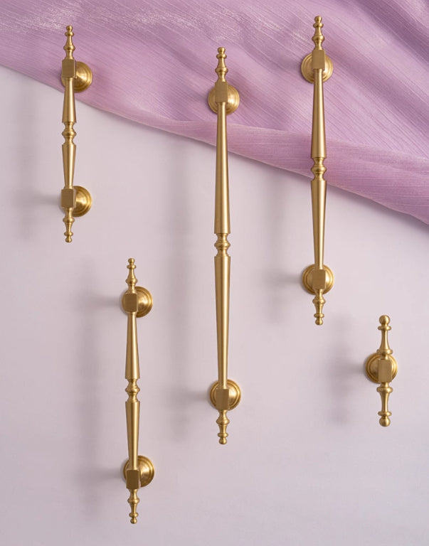 Brass Cabinet Bar Handles, Ball Knobs, Kitchen Hardware
