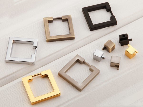 Ring Drawer Pull Cabinet knobs, Gold, Nickel, Bronze, Black