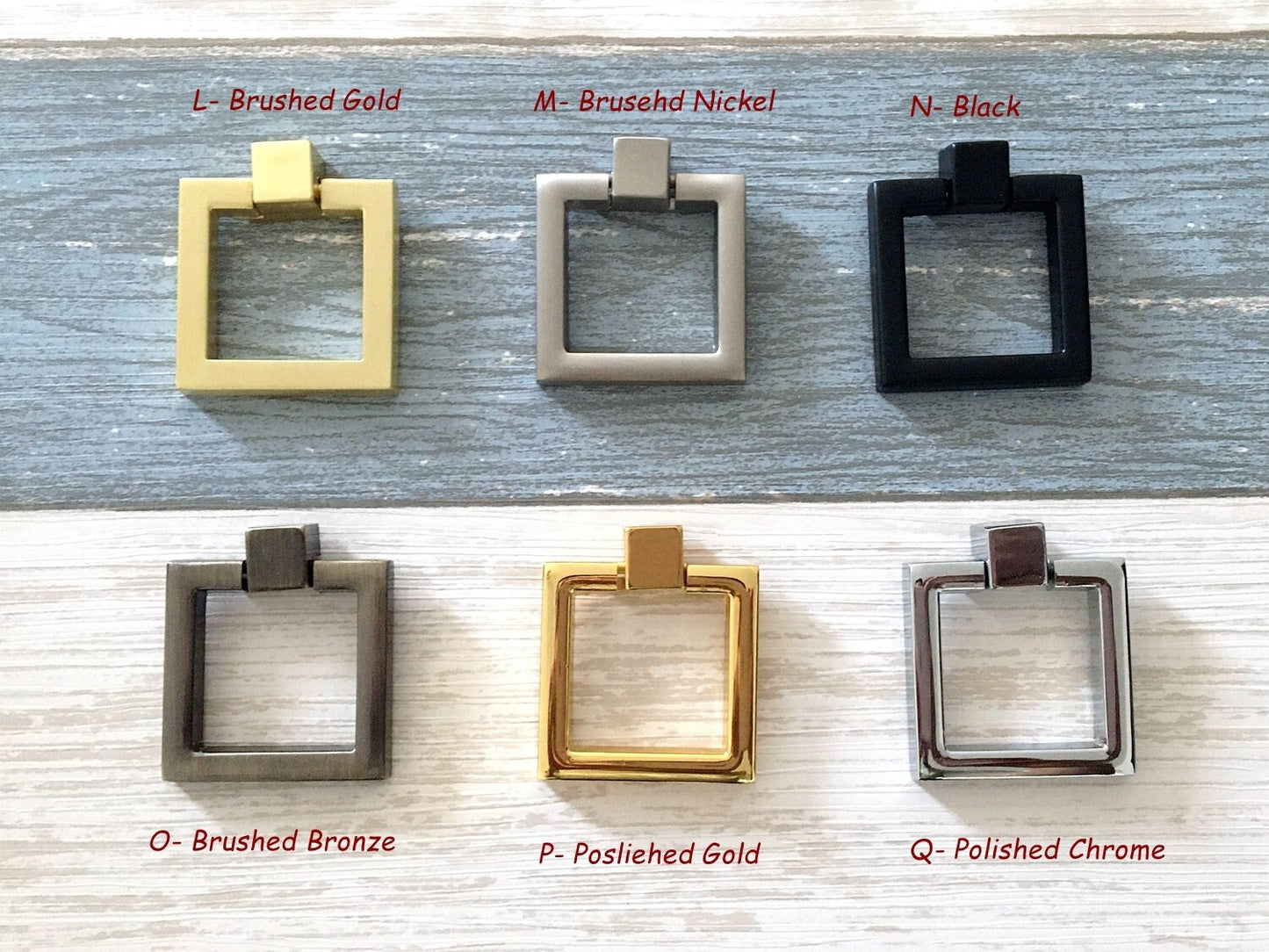 Ring Drawer Pull Cabinet knobs, Gold, Nickel, Bronze, Black