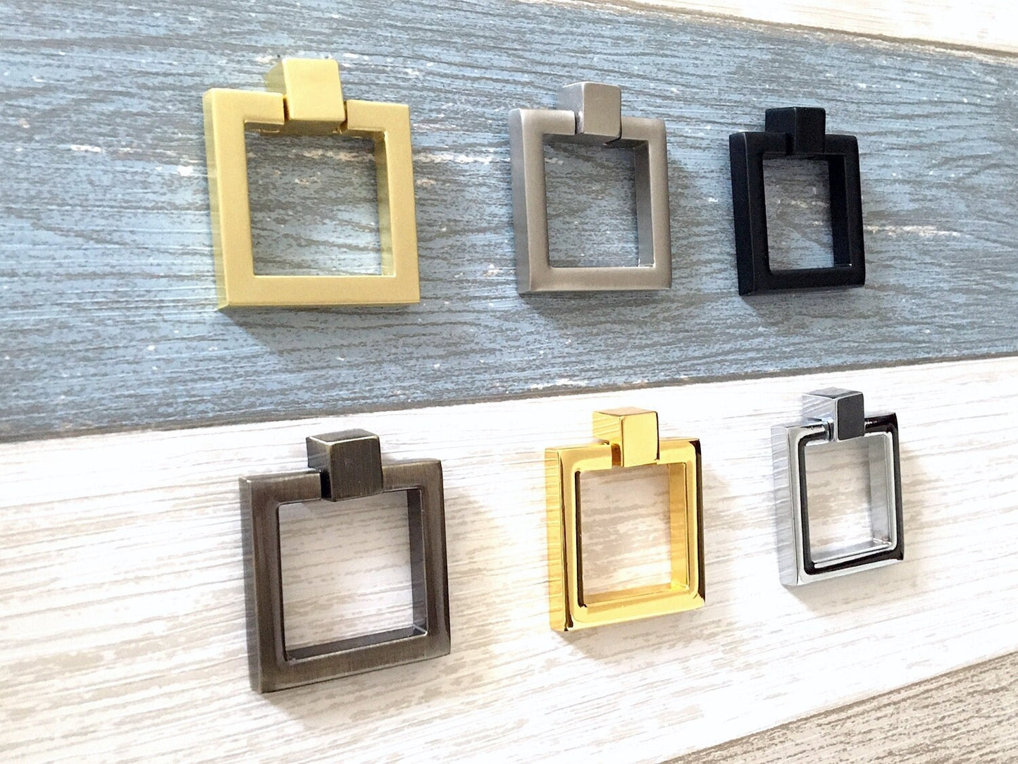 Ring Drawer Pull Cabinet knobs, Gold, Nickel, Bronze, Black