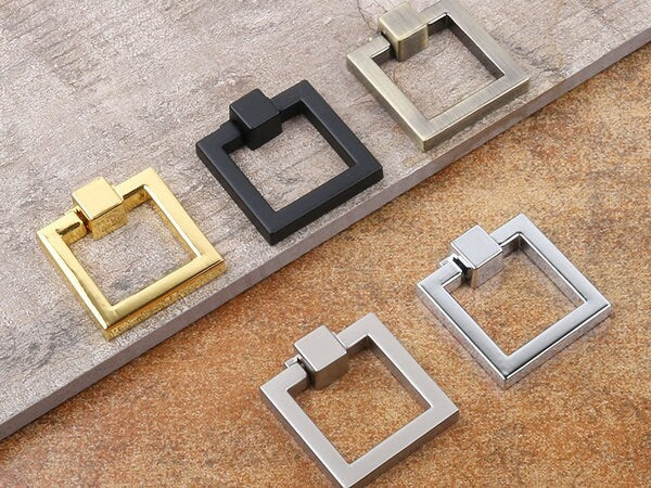 Ring Drawer Pull Cabinet knobs, Gold, Nickel, Bronze, Black