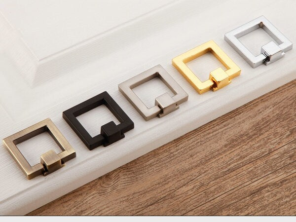 Ring Drawer Pull Cabinet knobs, Gold, Nickel, Bronze, Black