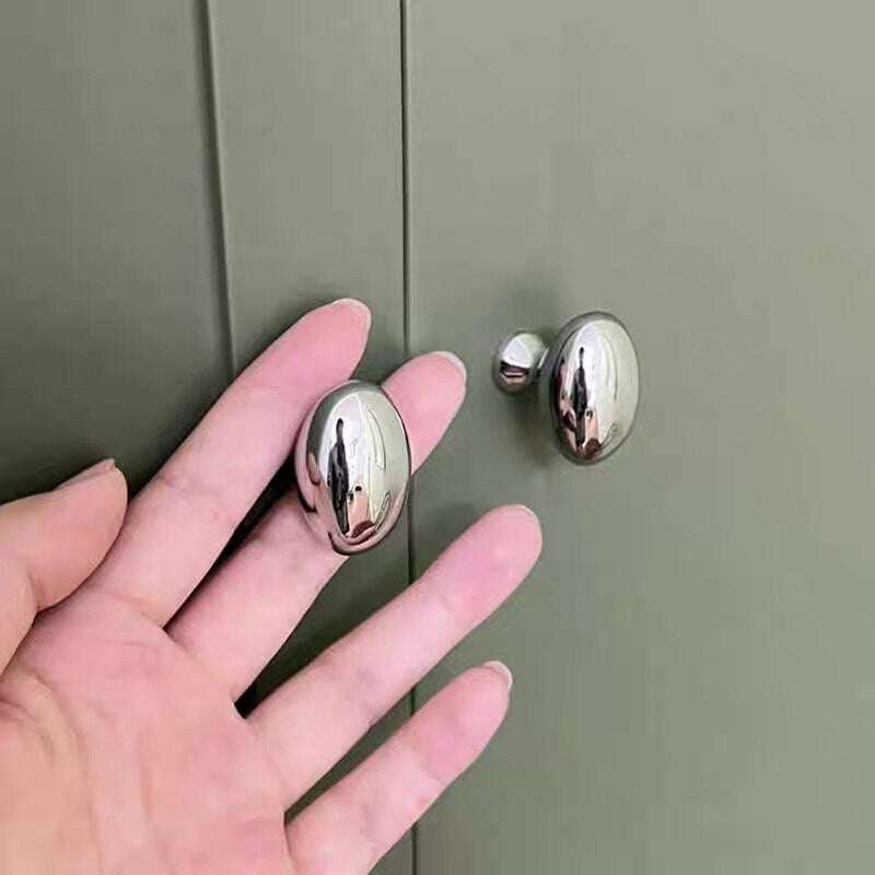 Boutons de placard ovales en forme d'œuf, poignées de tiroir, quincaillerie Lynns, or, nickel, noir