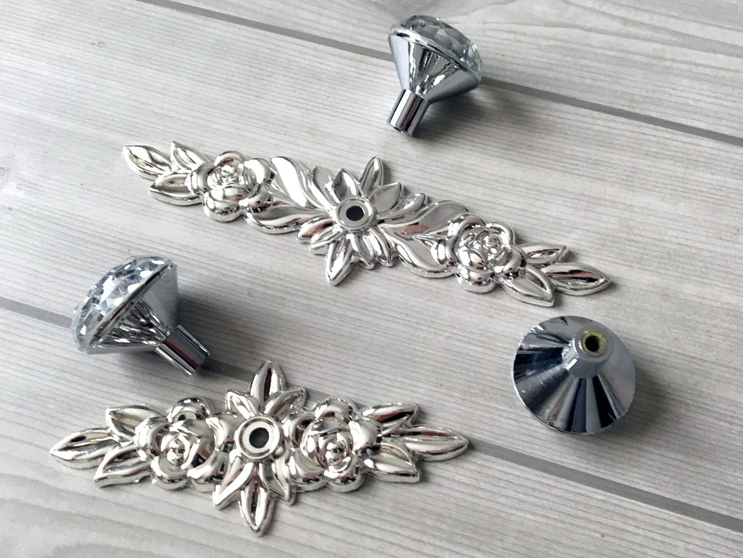 Glass Knobs Drawer Pull Backplate Kitchen Cabinet Hardware
