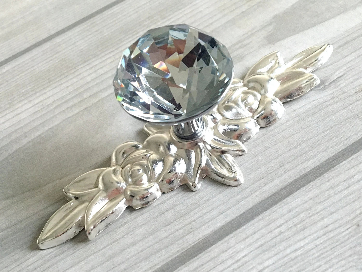 Glass Knobs Drawer Pull Backplate Shabby Chic Lynns Hardware