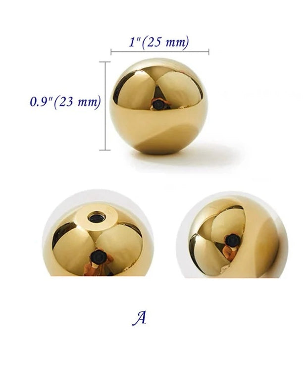 Gold Ball Drawer Knobs Pulls Polished Brass Kitchen Cabinet Hardware Handles