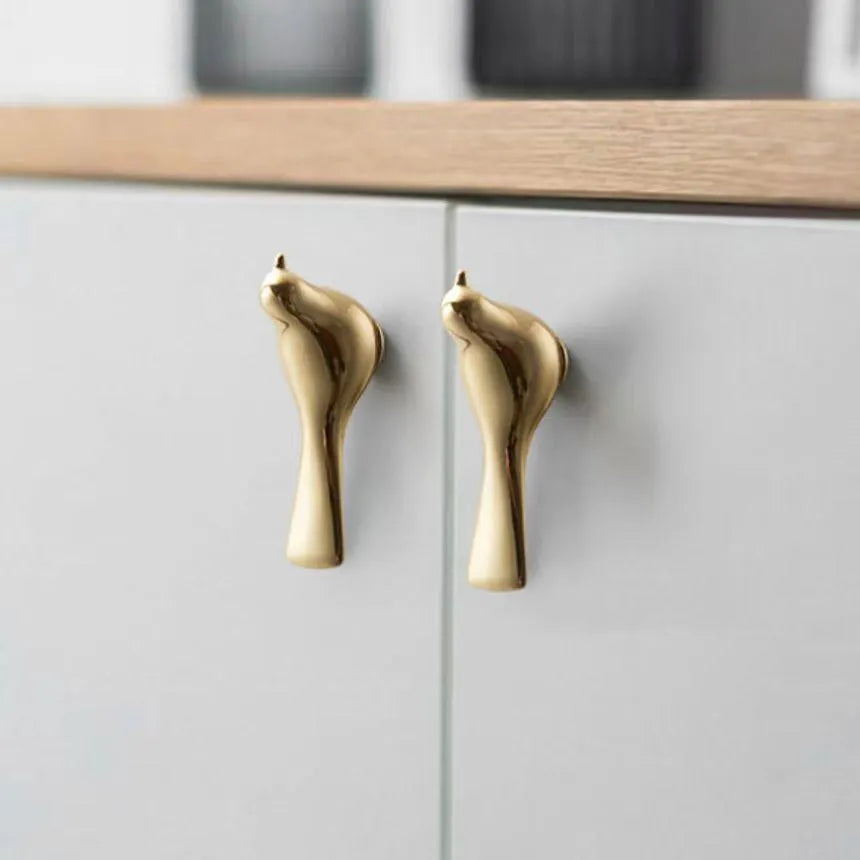 Gold Bird Knobs for Cabinets and Dressers