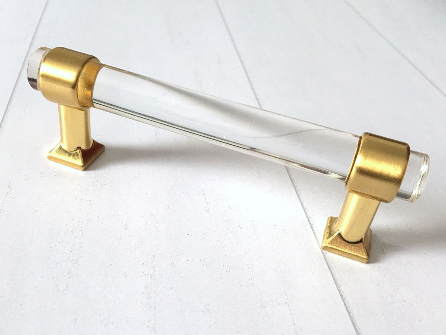 Gold Clear Acrylic Drawer Pull Kitchen Cabinet Handles Lynns Hardware