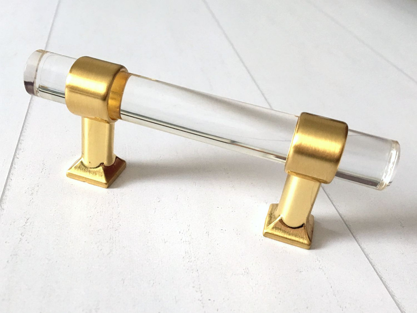 Gold Clear Acrylic Handles Drawer Pull Kitchen Cabinet Handles Lynns Hardware