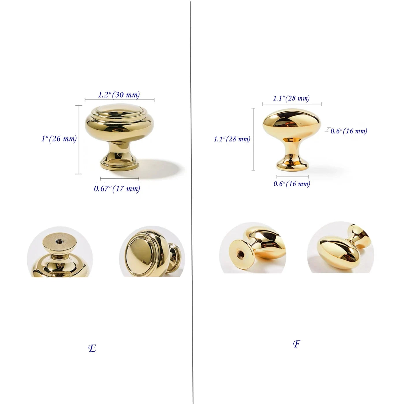 Gold Drawer Knobs Pulls Polished Brass Kitchen Cabinet Hardware Handles