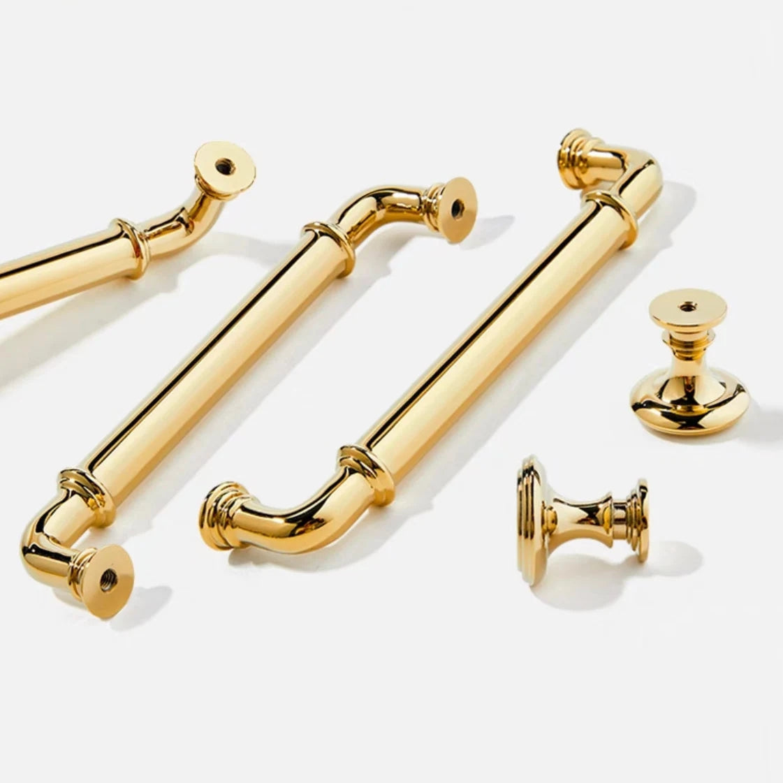 Gold Drawer Knobs Pulls Polished Brass Kitchen Cabinet Hardware Handles