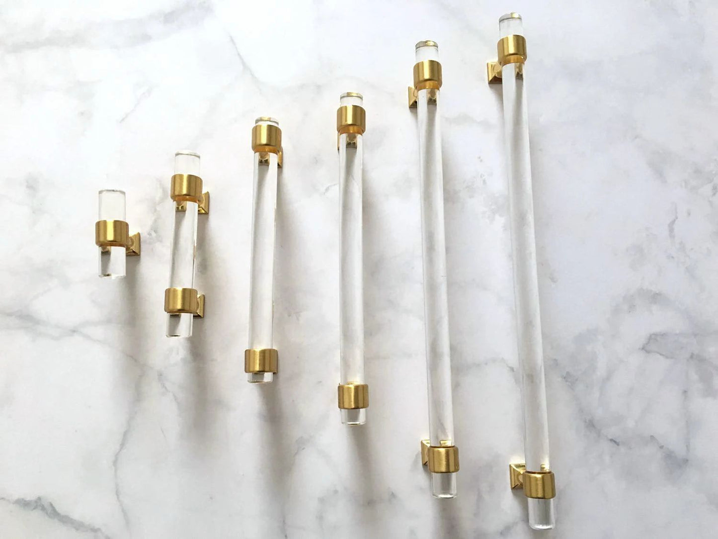 Gold Drawer Pull Lucite Cabinet Handle