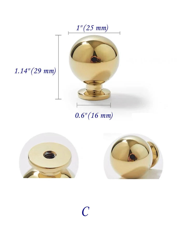 Gold Kitchen Cabinet Knob Hardware Polished Brass Dresser Drawer Pulls Luxurious Modern