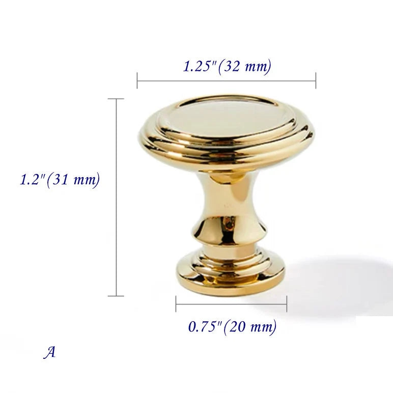 Gold Kitchen Cabinet Knob Polished Brass Dresser Drawer Pull Handles Luxurious Modern