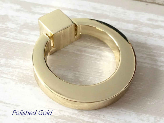 Gold Drop Ring Drawer Pulls | Lynns Hardware
