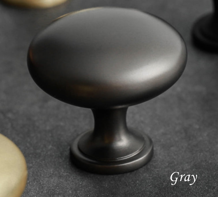 Round Cabinet Knobs, Drawer Pulls, Gold Nickel Black Gray, Kitchen Hardware