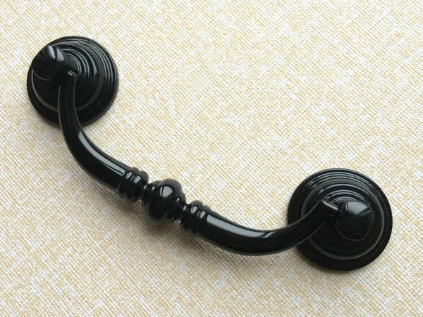 4-1/4 Inch Centers Drawer Pulls Antique Bronze Silver Bail Handle 4.25 Holes