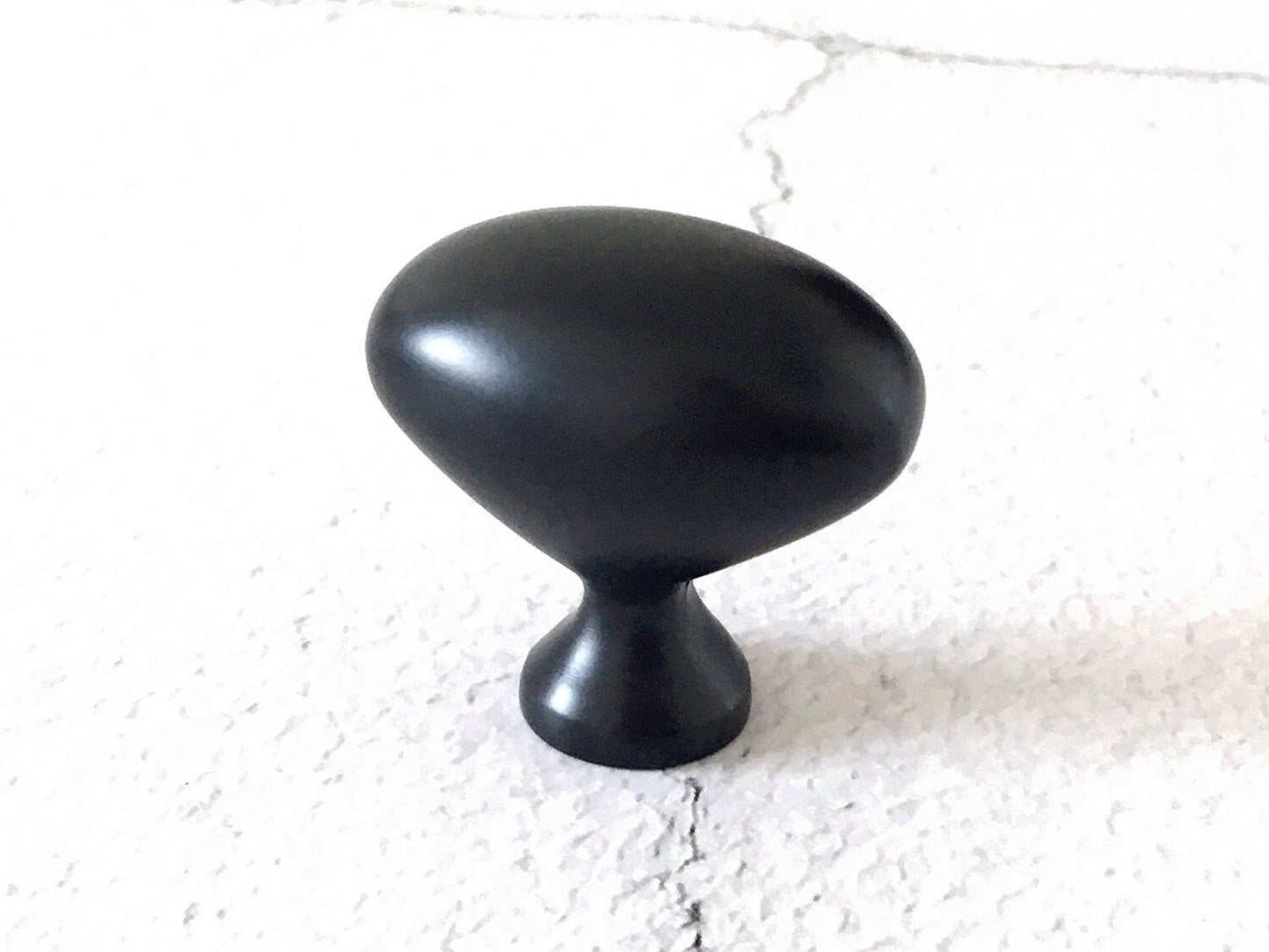 Egg Knob Cabinet Drawer Pull Oval Lynns Hardware Gold Nickel Black Chrome