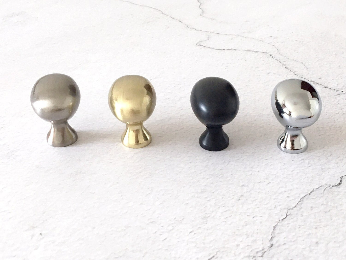 Egg Knob Cabinet Drawer Pull Oval Lynns Hardware Gold Nickel Black Chrome