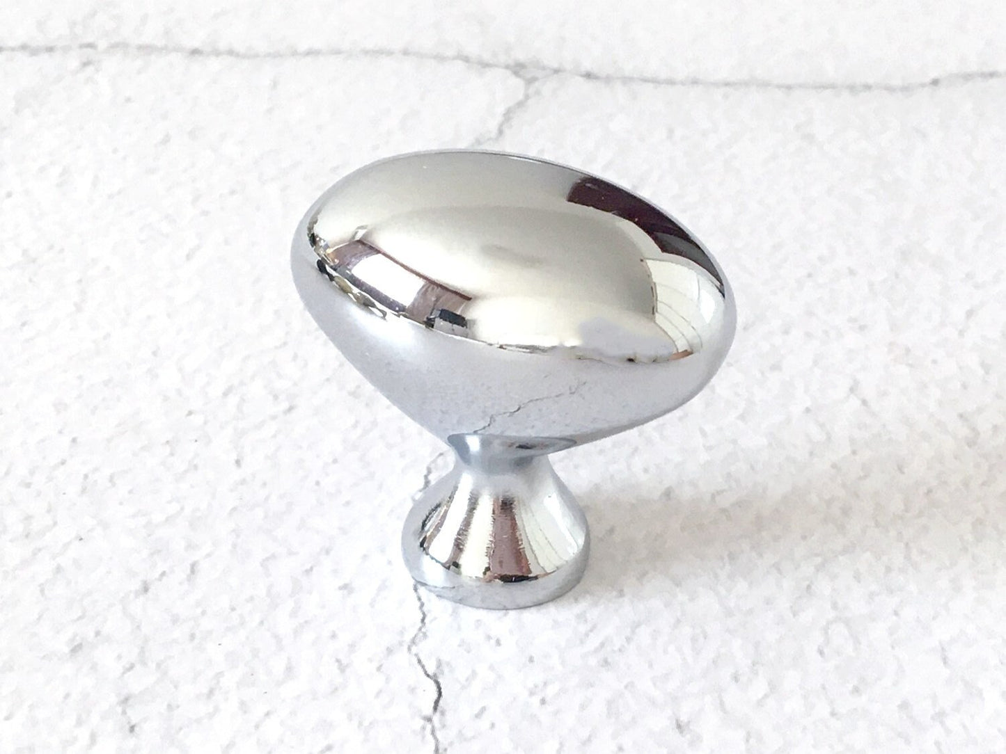 Egg Knob Cabinet Drawer Pull Oval Lynns Hardware Gold Nickel Black Chrome