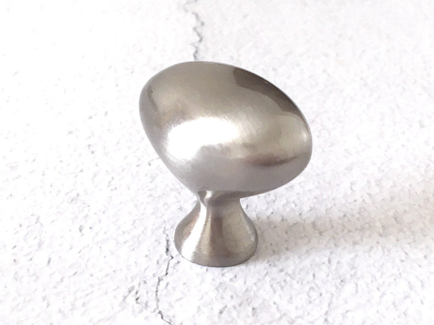 Egg Knob Cabinet Drawer Pull Oval Lynns Hardware Gold Nickel Black Chrome