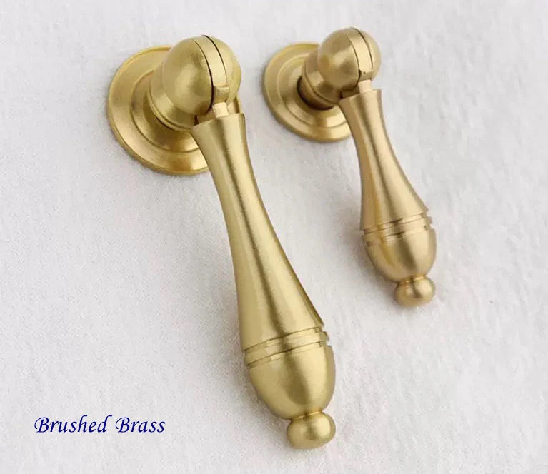 brushed gold brass teardrop cabinet pulls
