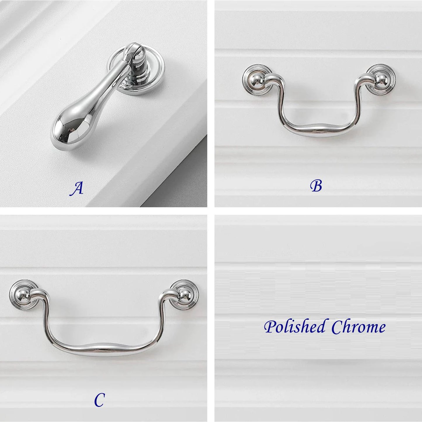 polished chrome cabinet pendant handles with 96 128 mm hole spacing