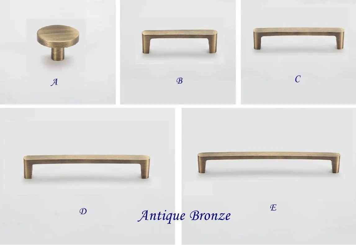 Solid Brass Kitchen Cabinet Pulls - Black/Coffee/Gold/Bronze