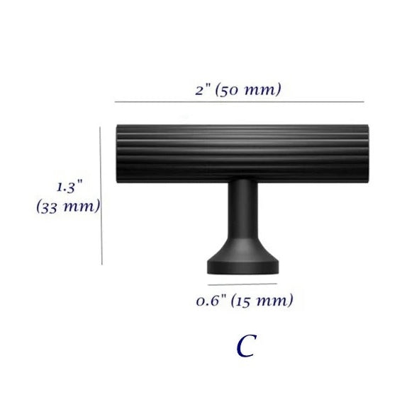 Kitchen Cabinet Hardware Black Knurled knobs