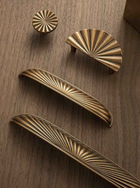 Sunburst Cup Handles & Semicircle Drawer Pulls, Antique Bronze
