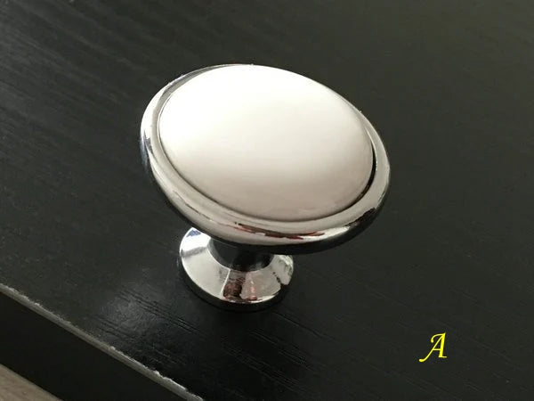 Kitchen Cabinet Knob White Silver