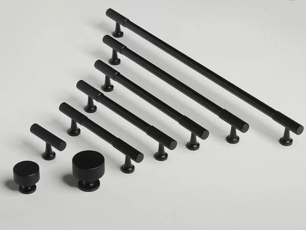 Knurled Drawer Handles Cabinet Pulls Black