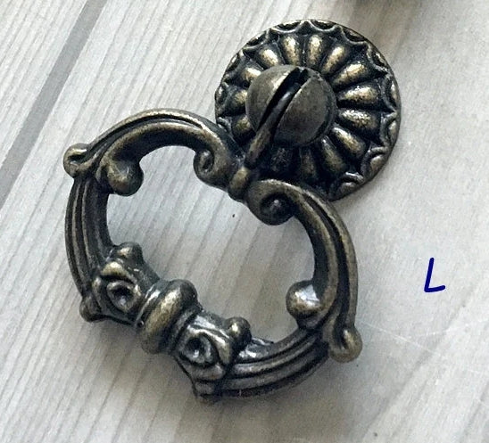 Drawer Knob Vintage Look Antique Bronze Drop Cabinet Pull Hardware