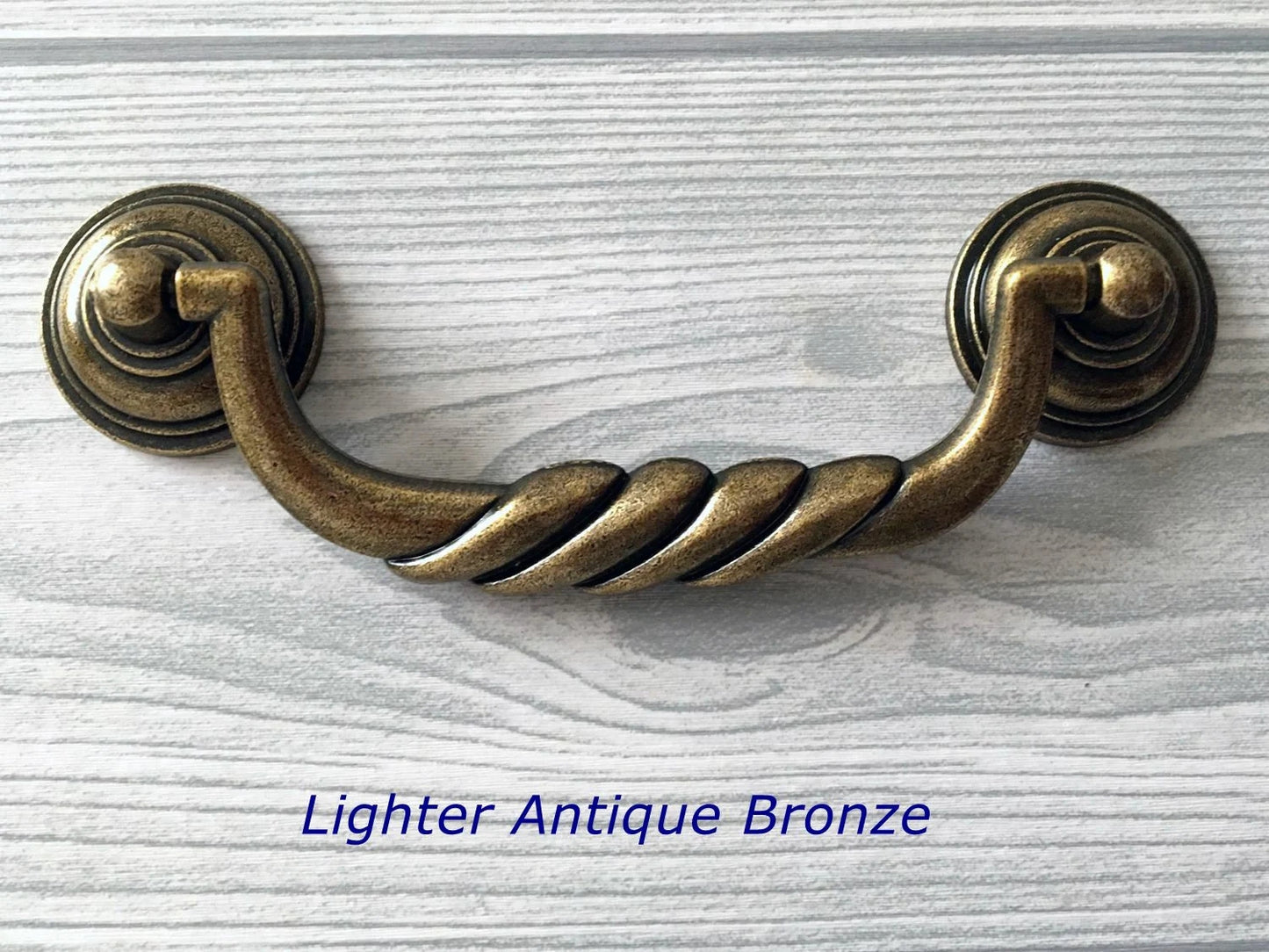 4.5" Drawer Pull Drop Bail, Vintage Style, Antique Pewter Black Bronze