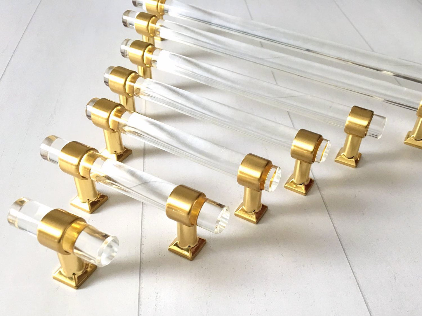 Lucite Brushed Gold Gold Drawer Pulls Hardware Kitchen Cabinet Handles Dresser Knobs