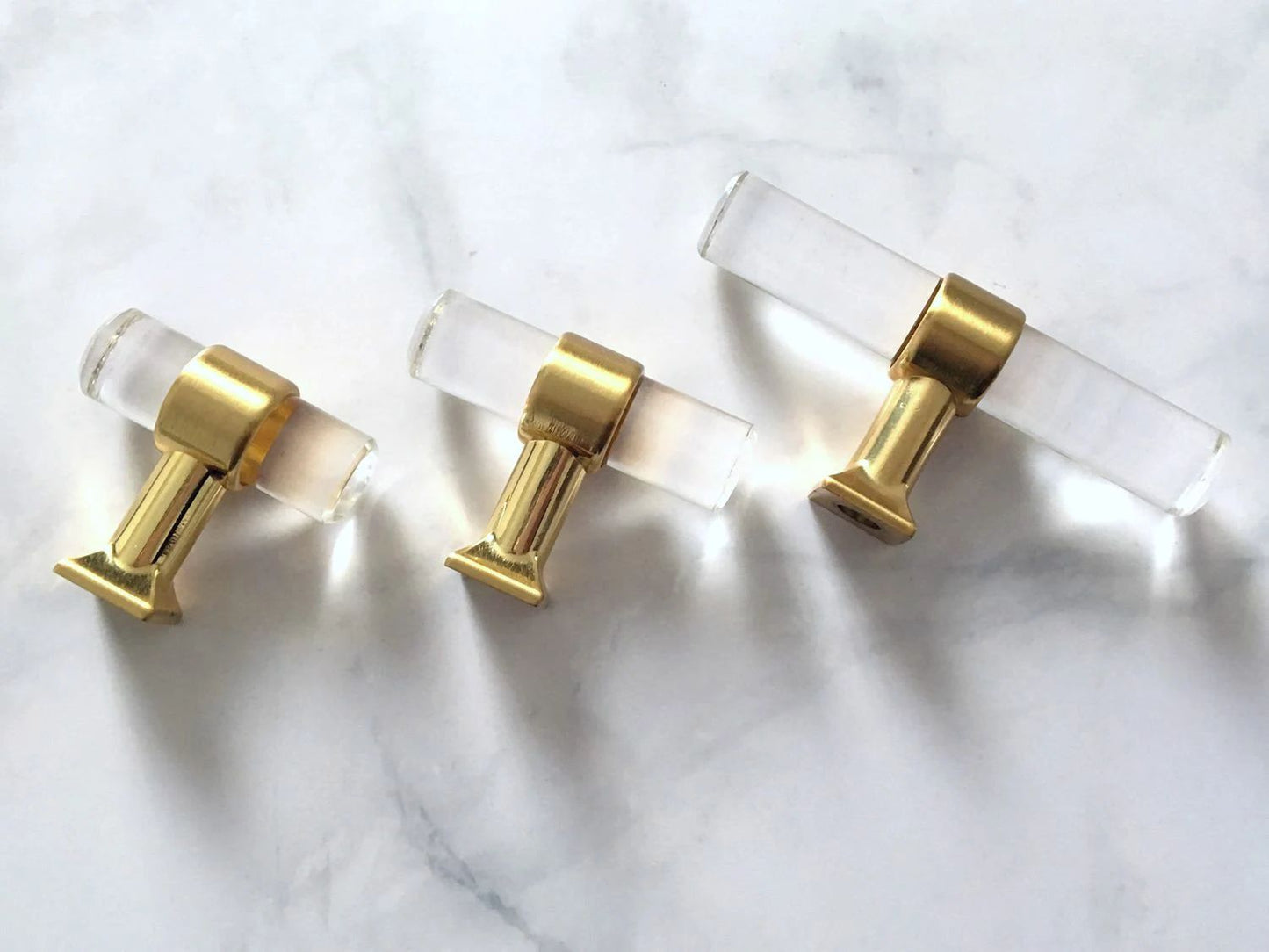 Lucite Drawer Pulls Cabinet Knob Gold