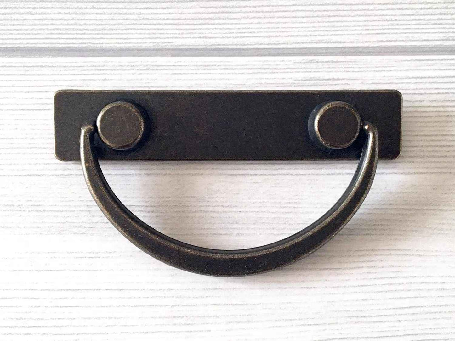 2.5 Inch Swing Bail Pull with Backplate - Antique Bronze