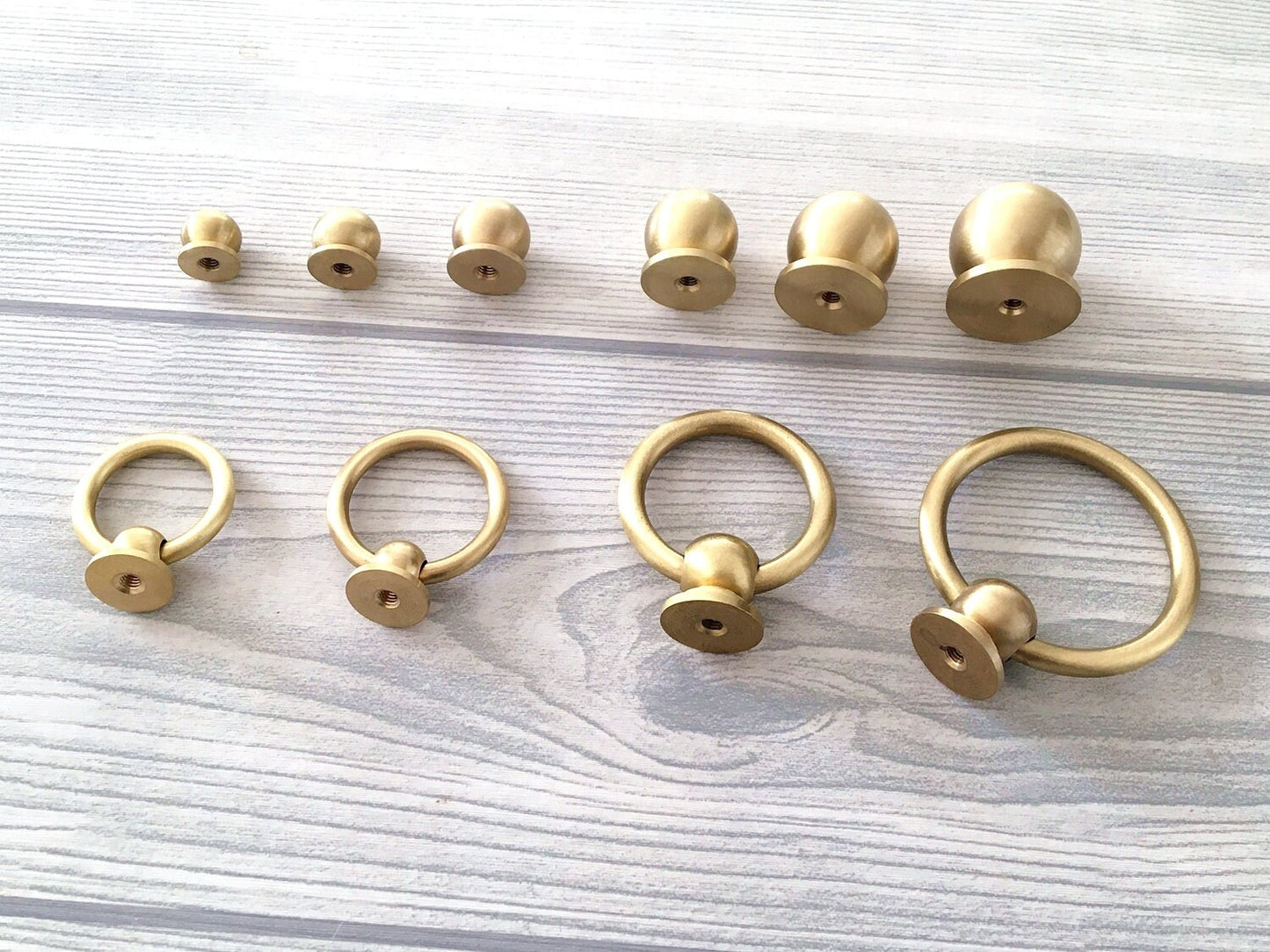 mid century knobs brass small tiny
