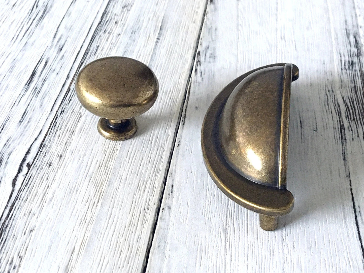 Mid Century Modern Cup Drawer Pull Antique Bronze 2-3/4 Inches 70 mm Centers