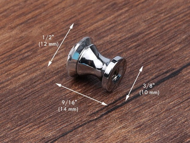 Mini Jewelry Box Drawer Pull Knob Glass Silver Clear