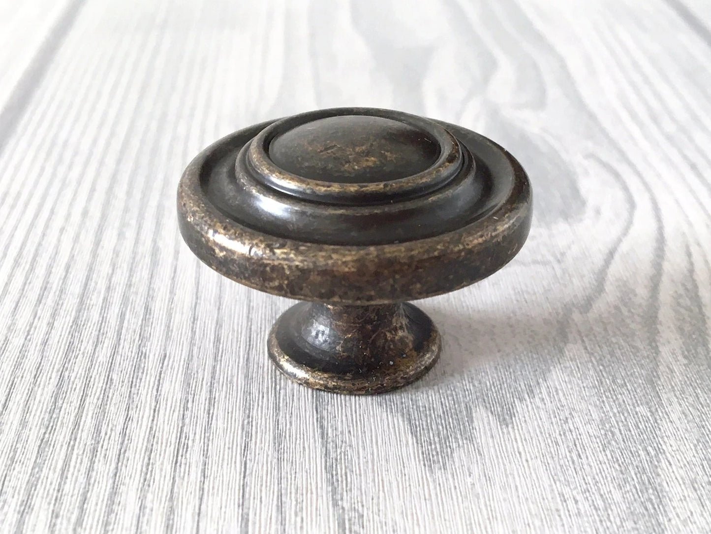 Grande poignée de suspension en bronze antique de 15 cm, bouton rond de style vintage