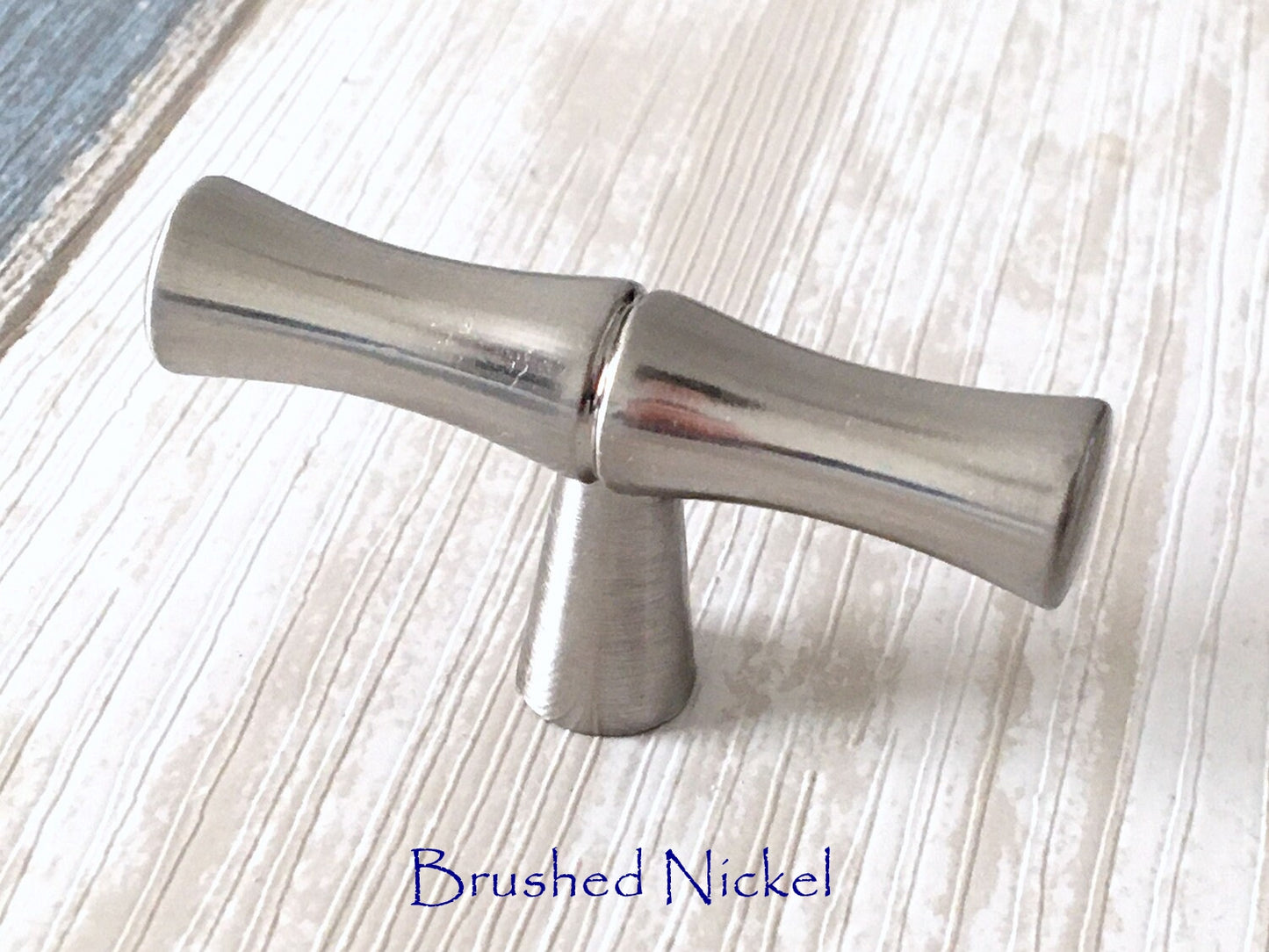 T Shaped Knob Bamboo Drawer Handles, Bronze Gold Pewter Nickel Chrome