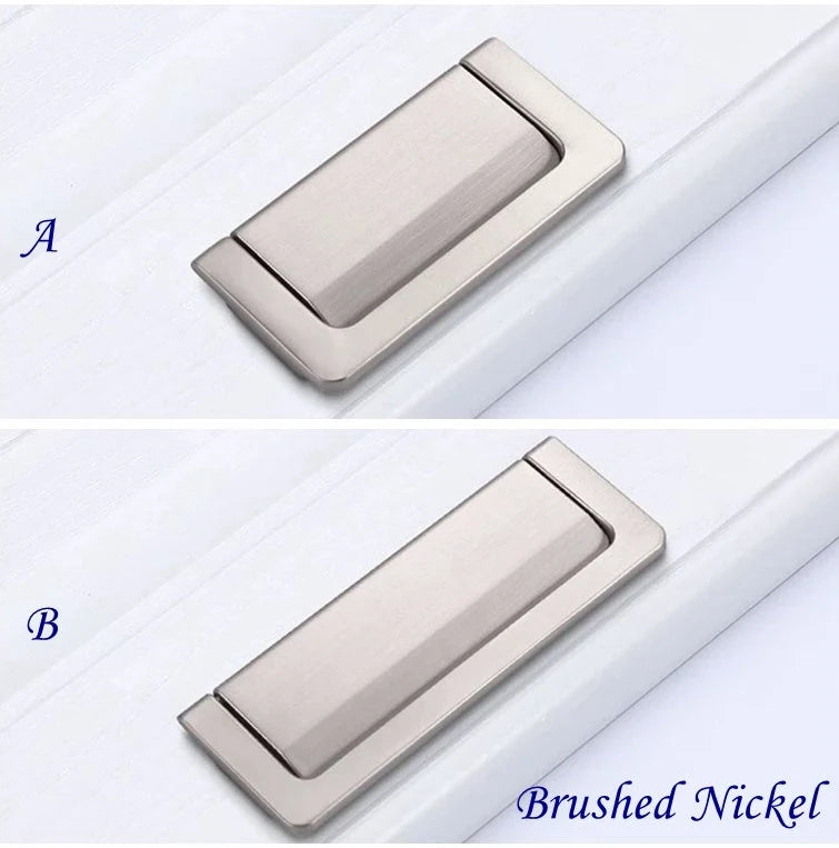 Nickel Bail Drawer Pull Dresser Handles Backplate Rectangular