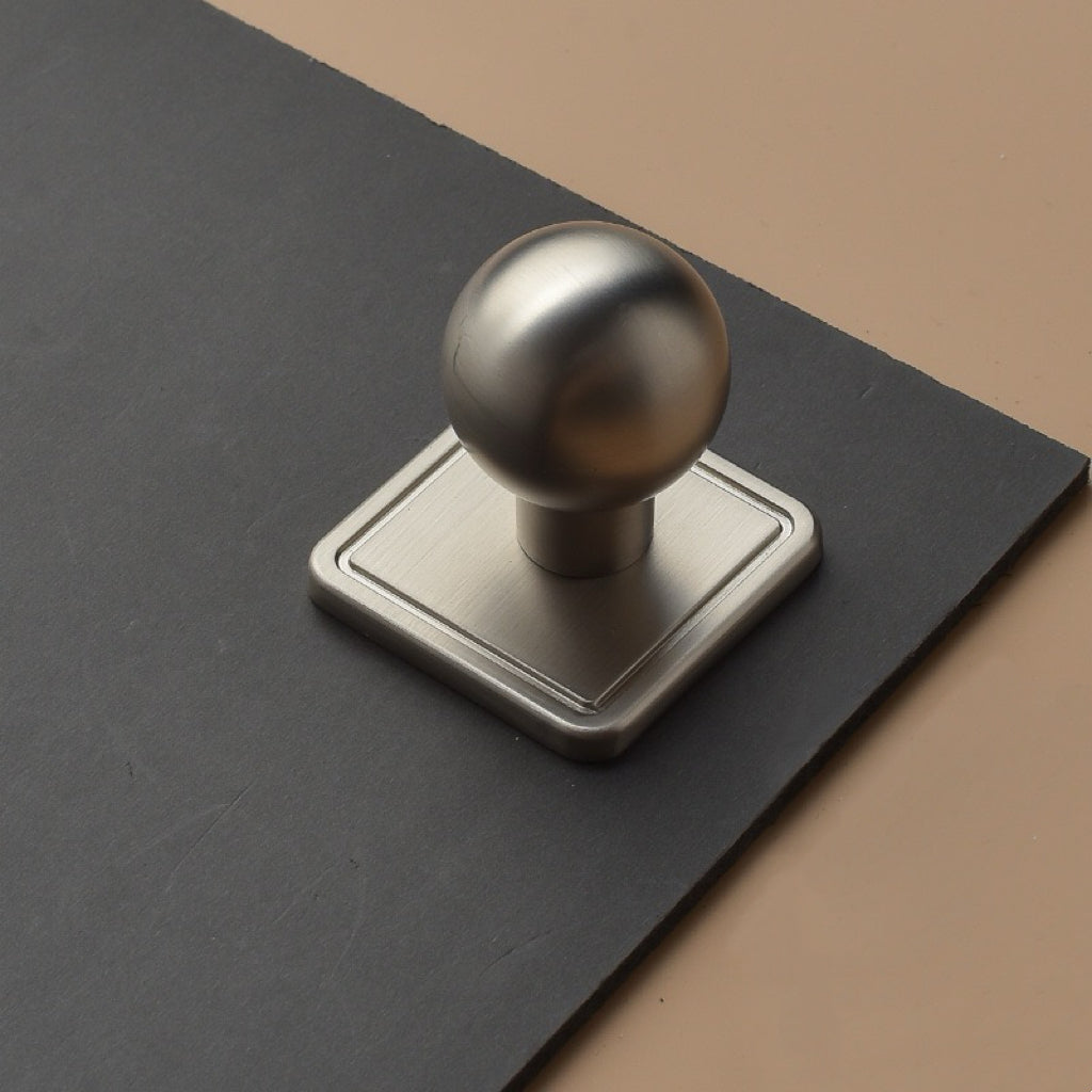 Nickel Cabinet Knobs Square Backplate Drawer Pulls Hardware